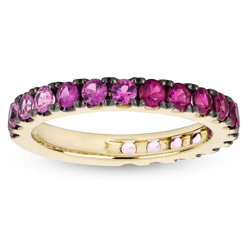 MISS MIMI 14K YELLOW GOLD WITH OMBRE PINK SAPPHIRE 3MM 02-016547PS