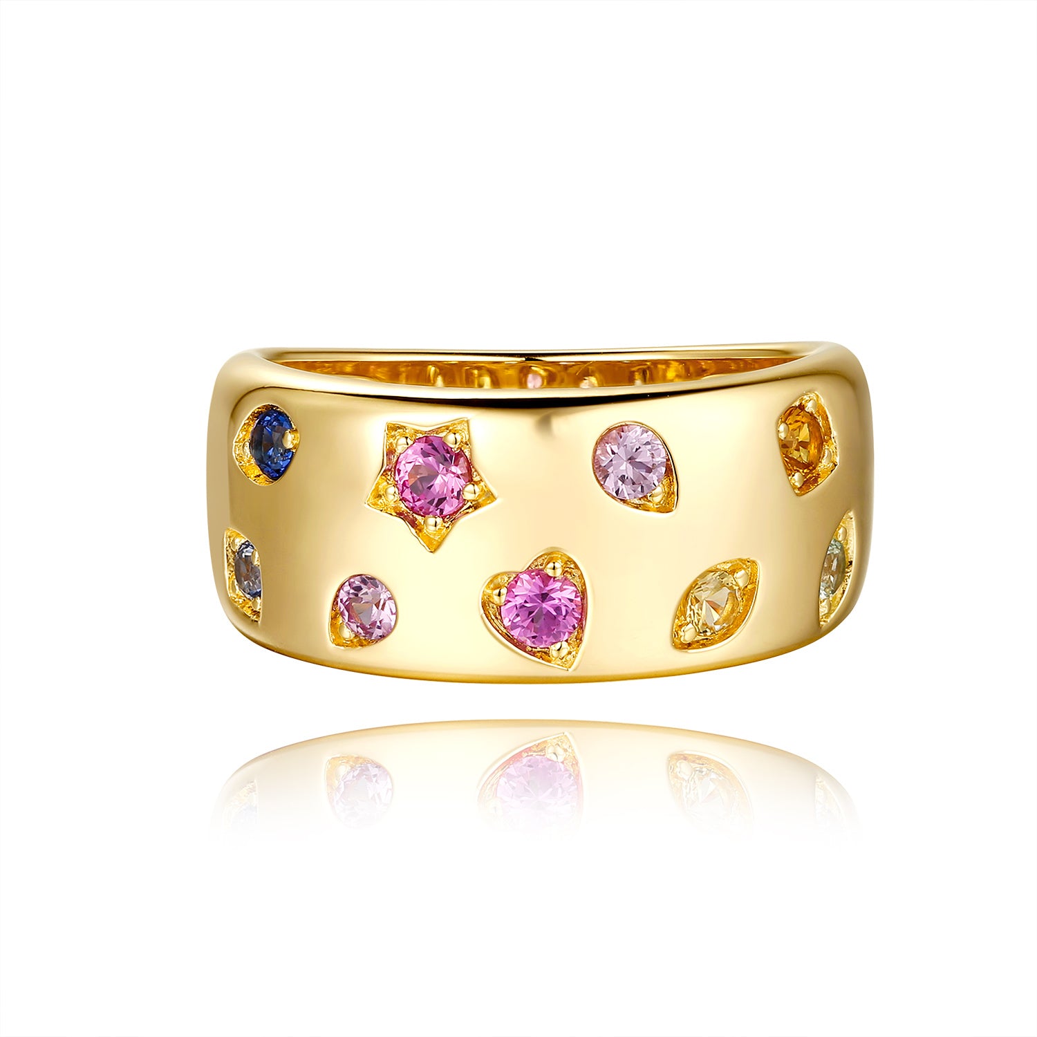 MULTI COLOURED STONE RING SKU:02-016420