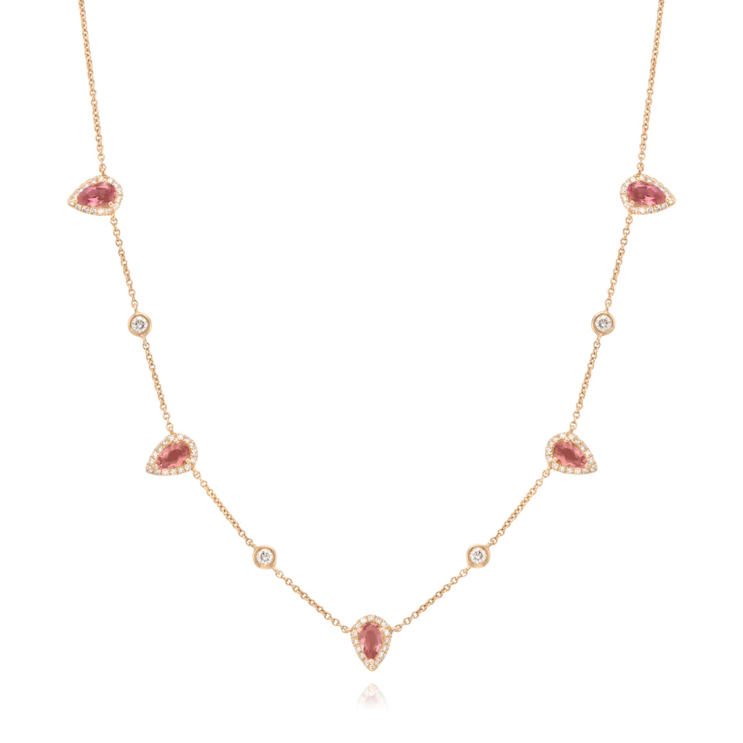 PINK TOURMALINE TEAR DROP STATION 04-013636-03-TR