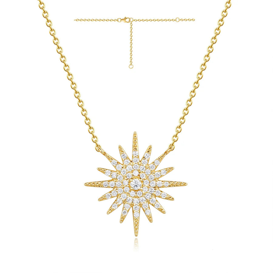 Large Diamond Starburst Pendant in Yellow 04-016354-02DIA