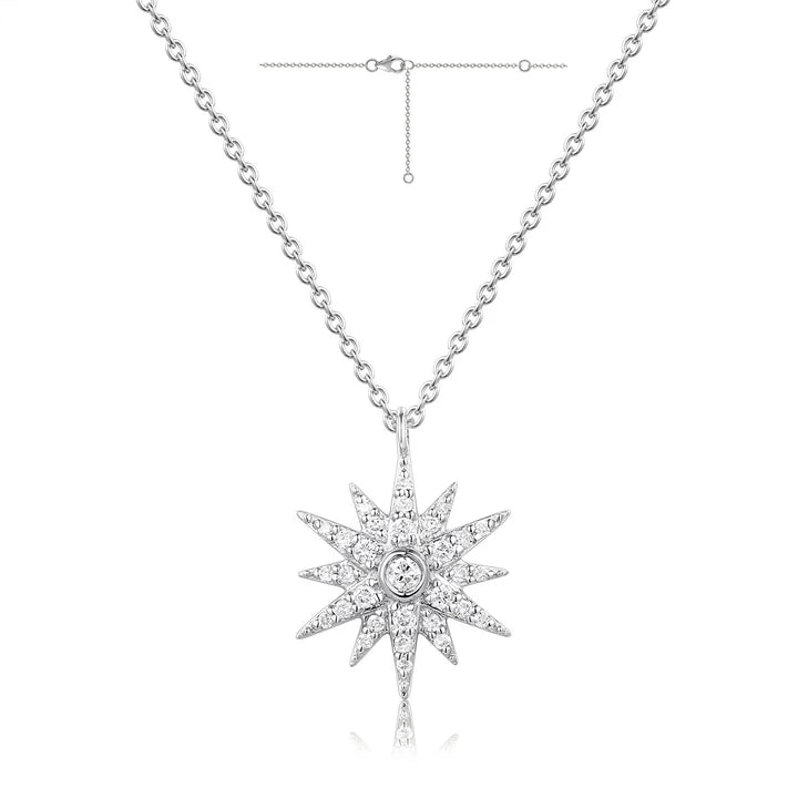 Diamond Starburst Pendant in White 04-016418-01DIA-18
