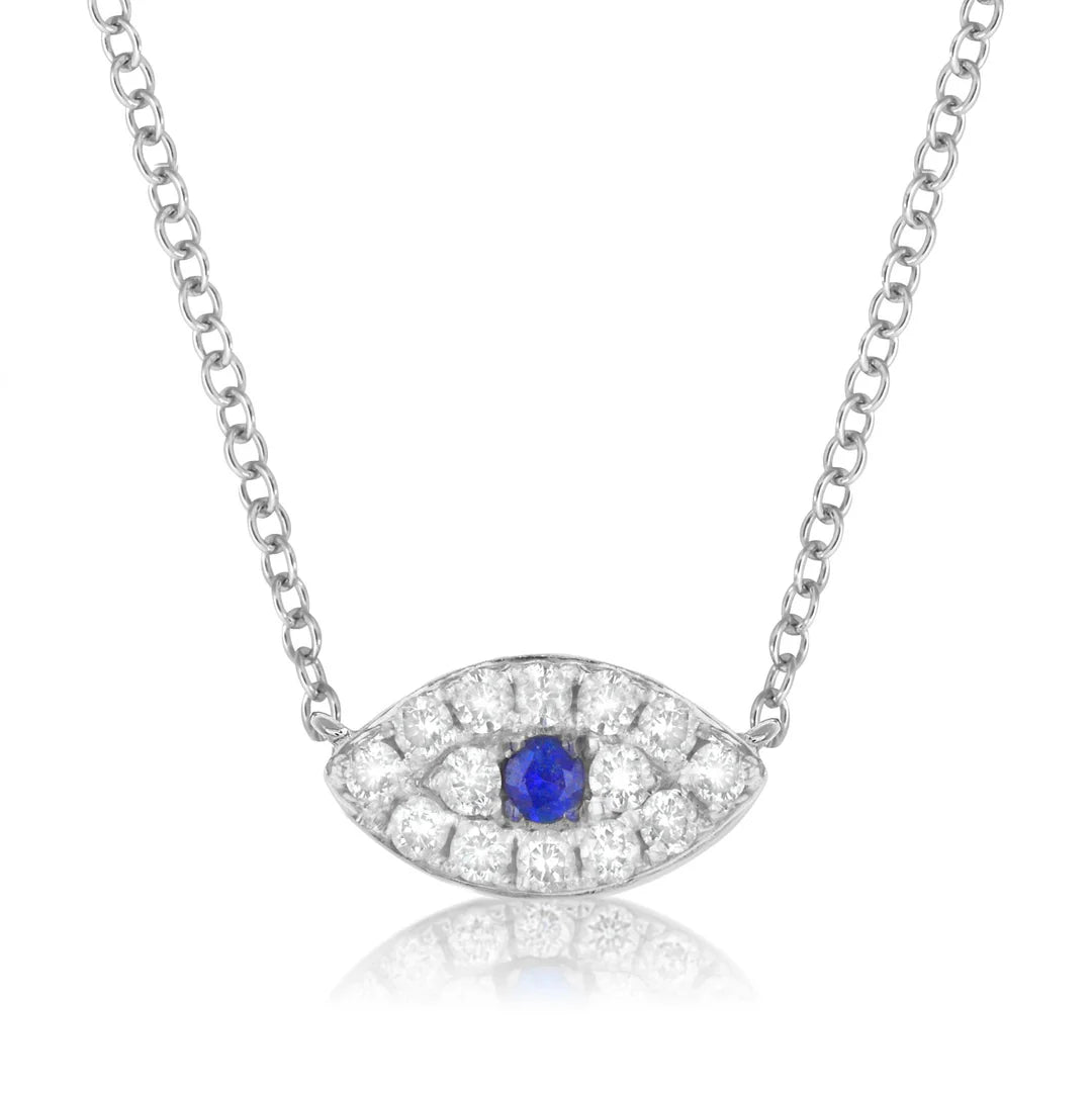 EVIL EYE NECKLACE IN WHITE 04-143188-01BL-16