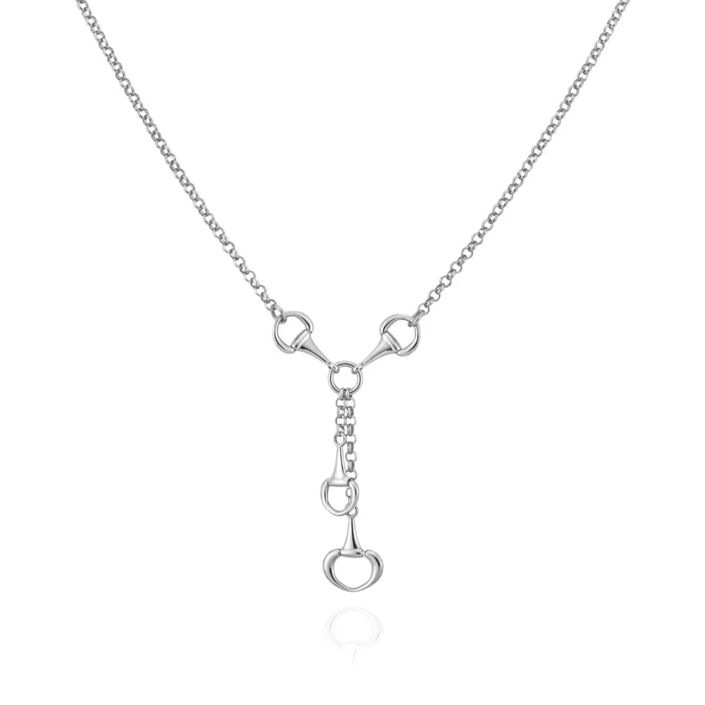 MISS MIMI EQUESTRIAN LINK LARIAT NECKLACE IN WHITE 04-086544-01