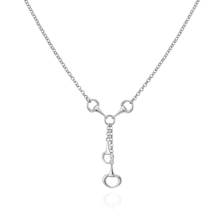 Equestrian Link Lariat Necklace in White 04-086544-01