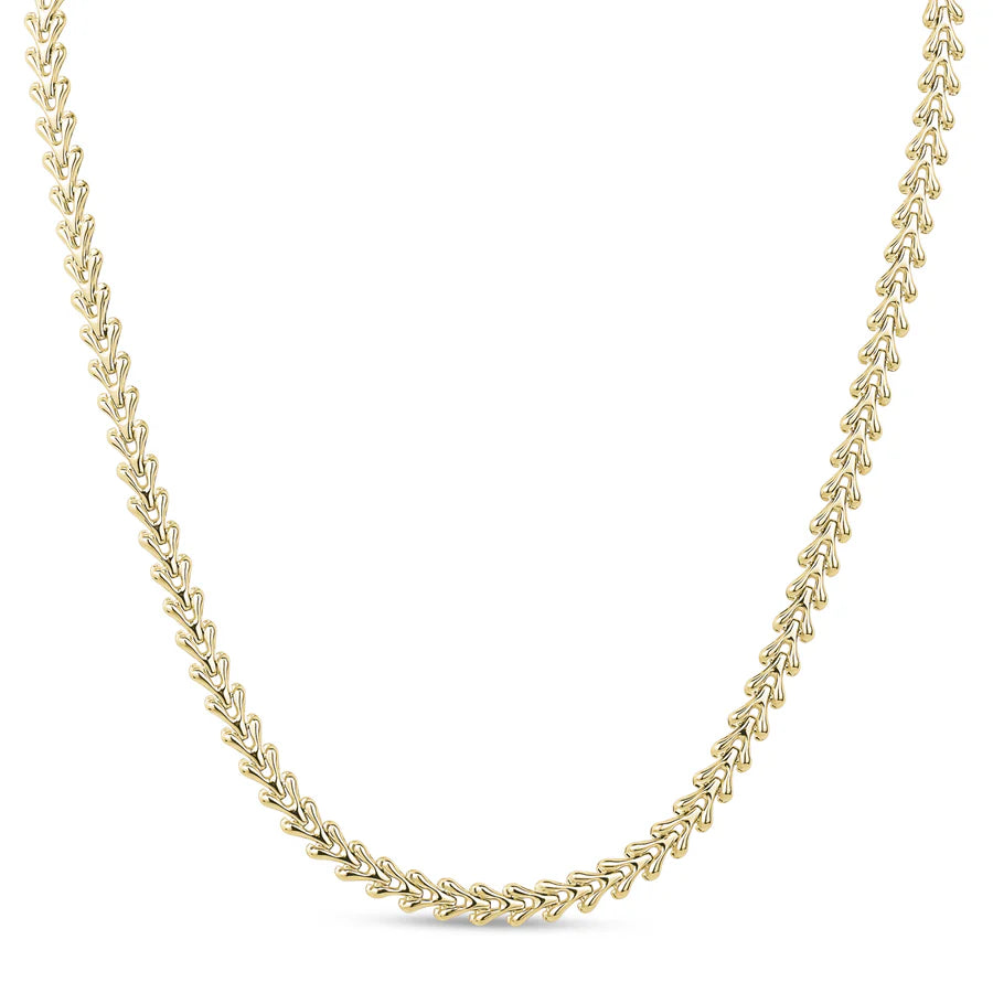 Flat Heart Link Necklace in Yellow 04-086813-02-17