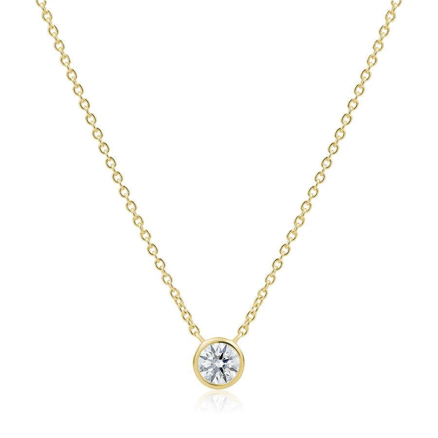 6mm Bezel Drop Necklace in Yellow 04-146410-02WH