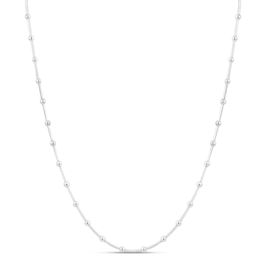 Bead Necklace in White 04-406568-01-18