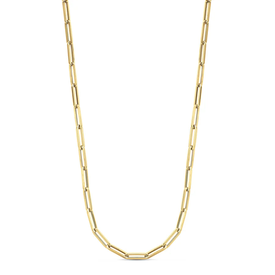Italian Gold Paperclip Link Necklace in Yellow 04-646690-02-20"