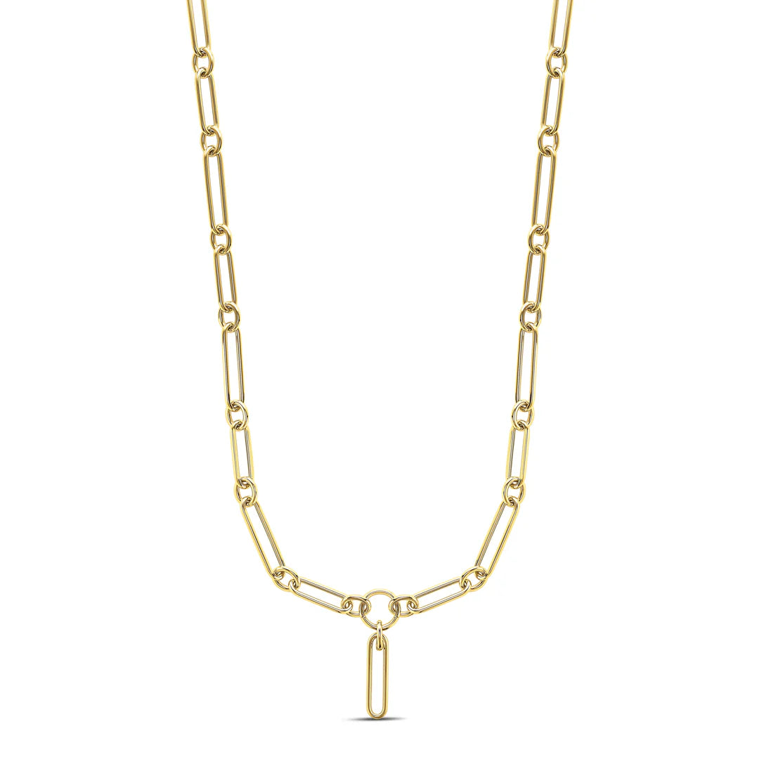 MISS MIMI 14K YELLOW GOLD ITALIAN GOLD LINK WITH DROP 04-646693