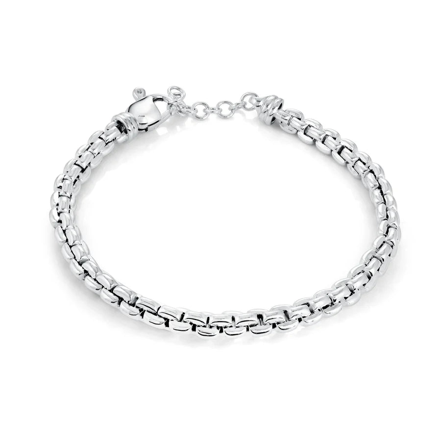 Rounded Cube Link Bracelet in White 07-083476-01