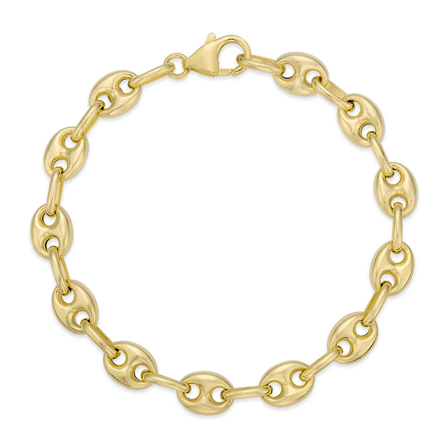 Small Flat Coffee Bean Bracelet in Yellow 07-084009-02