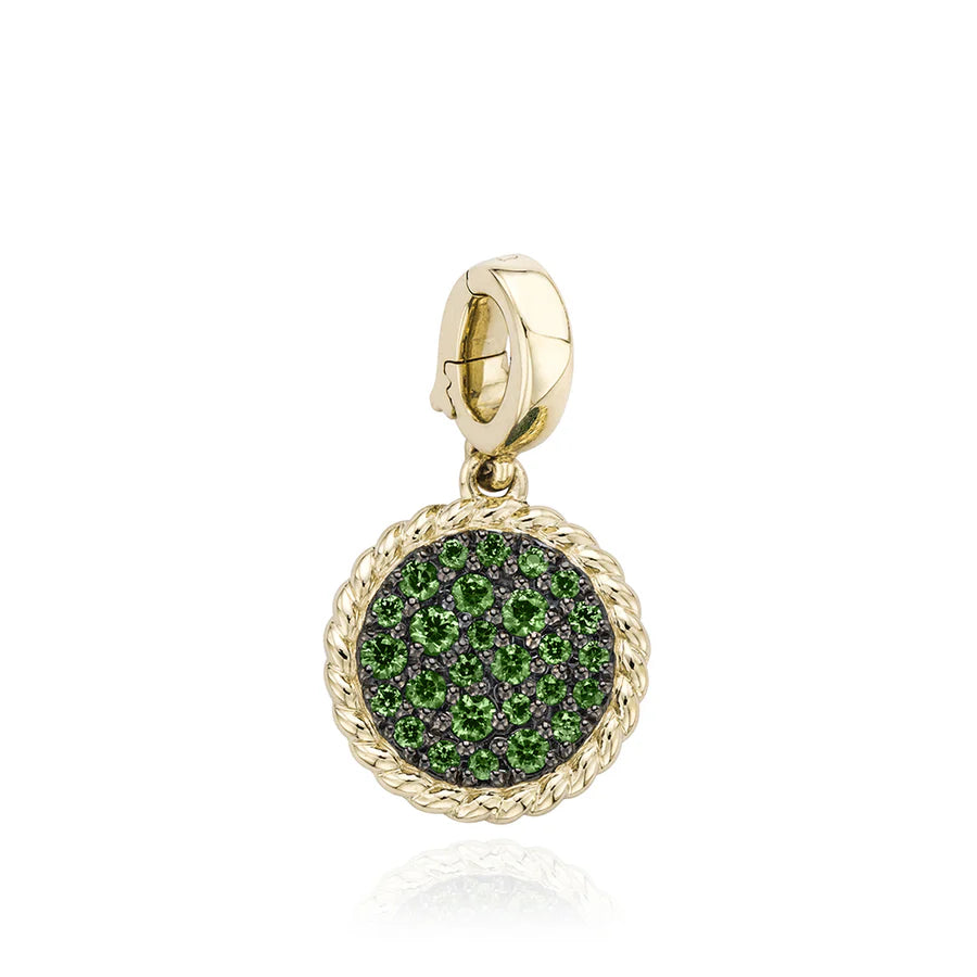 Small Tsavorite Pave Disc Pendant in Yellow 09-706323-02TS