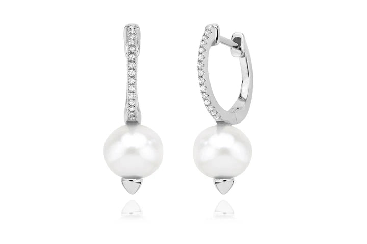 Diamond Huggy with Freshwater Pearl in White 13-013597-01FWP