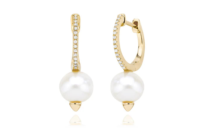 Diamond Huggy with Freshwater Pearl in Yellow 13-013597-02FWP