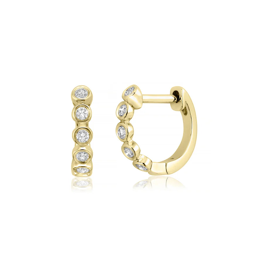 Mini Diamond Bezel Hoop in Yellow 13-013823-02DIA