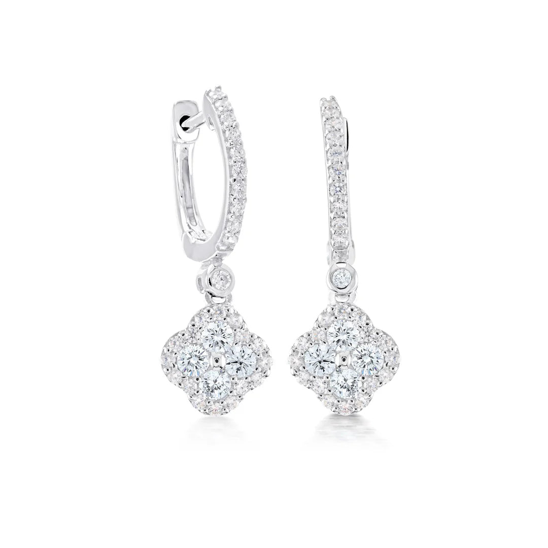 Daily Classic Clover Drop Earrings in White 13-141485-01WH