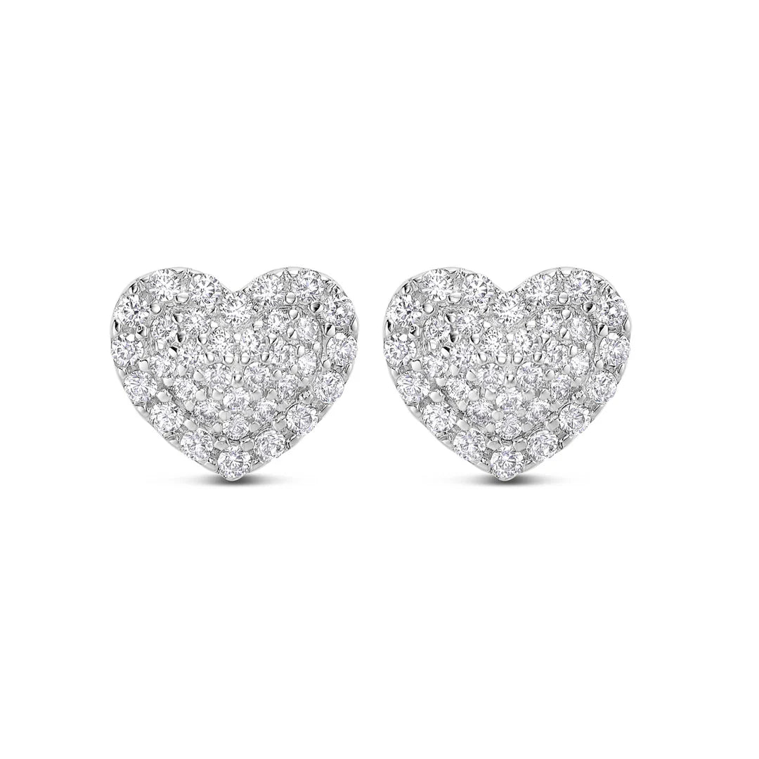 Daily Classic Heart Stud in White 13-021873-01WH