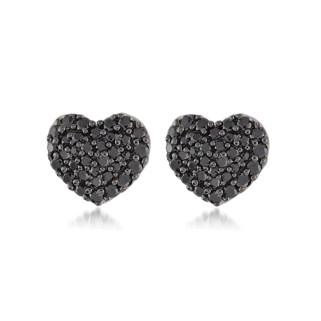 Daily Classic Heart Stud in Black 13-021873-07BK