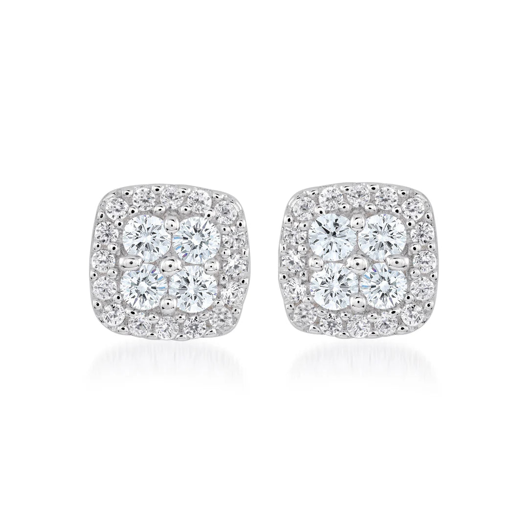 Daily Classic Square Stud in White 13-021878-01WH
