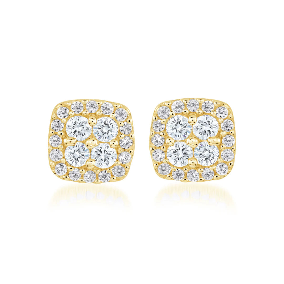 Daily Classic Square Stud in Yellow 13-021878-02WH