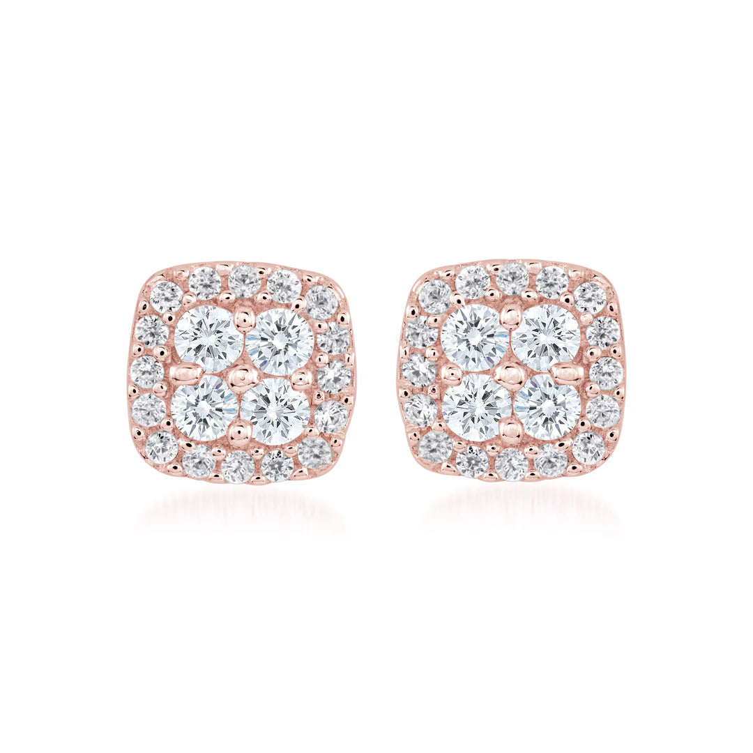 Daily Classic Square Stud in Rose 13-021878-03WH