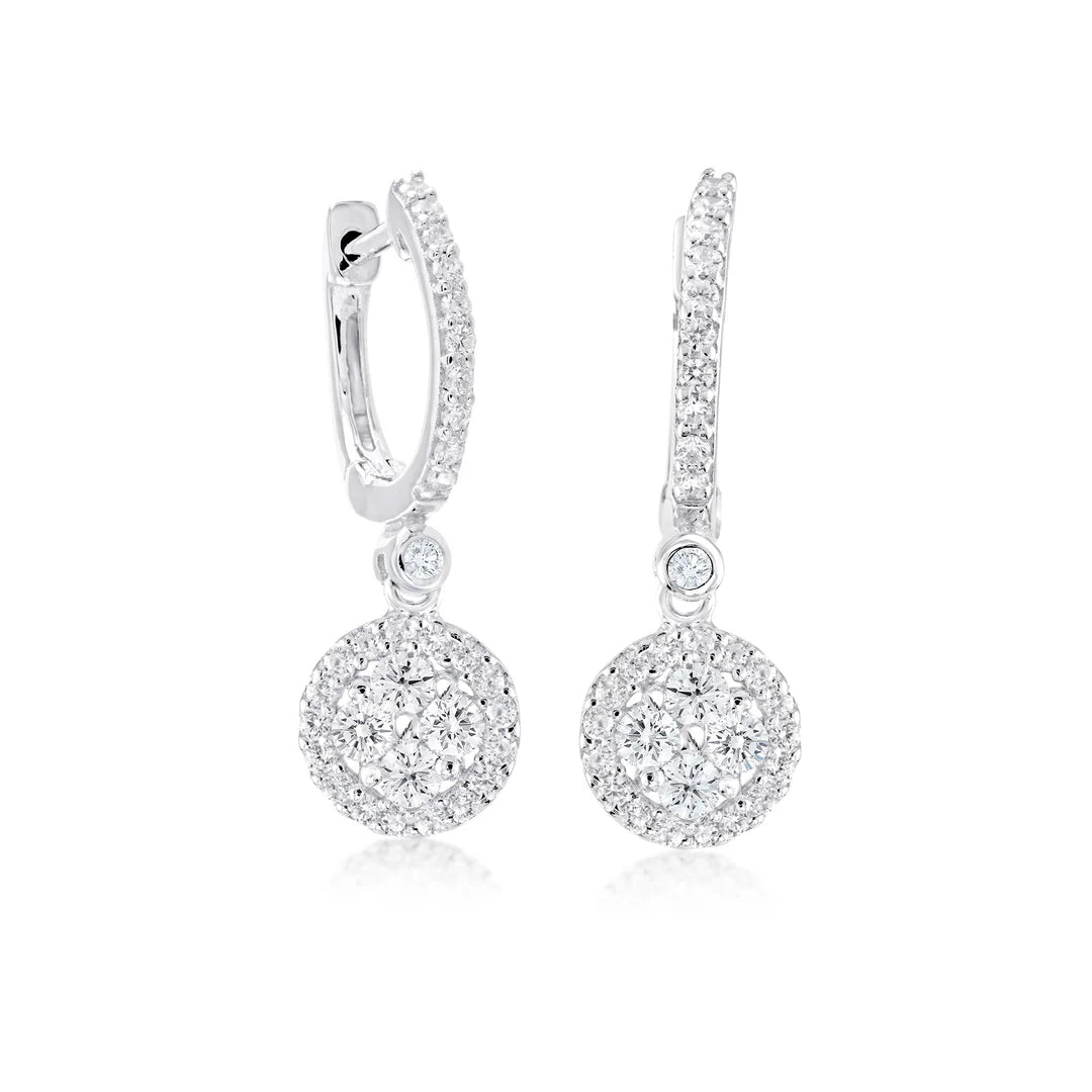 Daily Classic Round Drop Earrings in White 13-142059-01WH