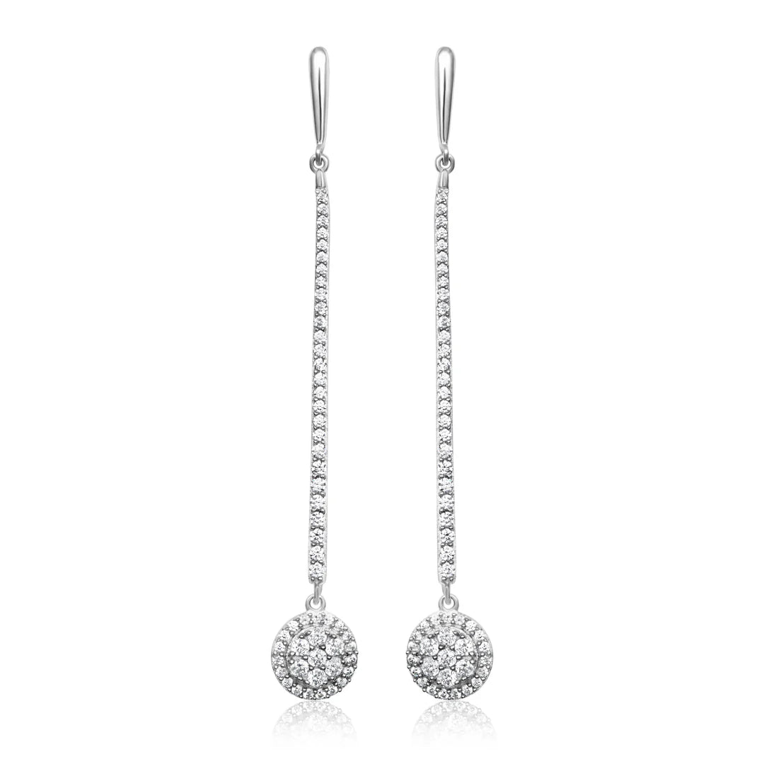 Daily Classic Round Drop Earrings in White 13-142928-01WH