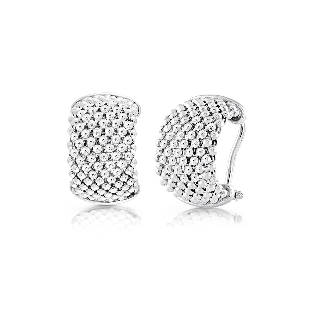 Iconic Beaded Mesh Earring in White 13-081791-01