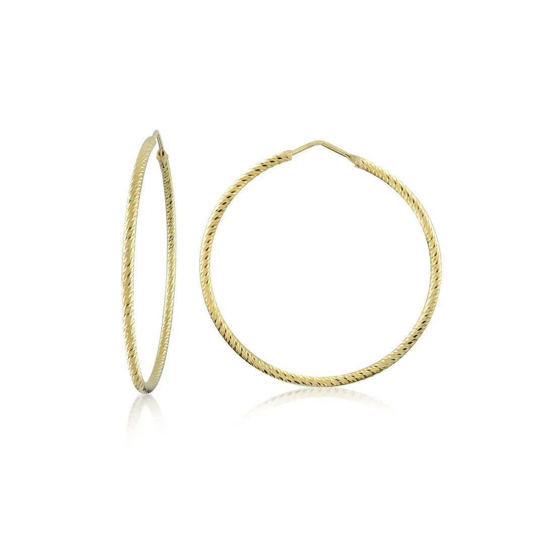 Large Diamond Cut Hoops in Yellow 13-092447-02
