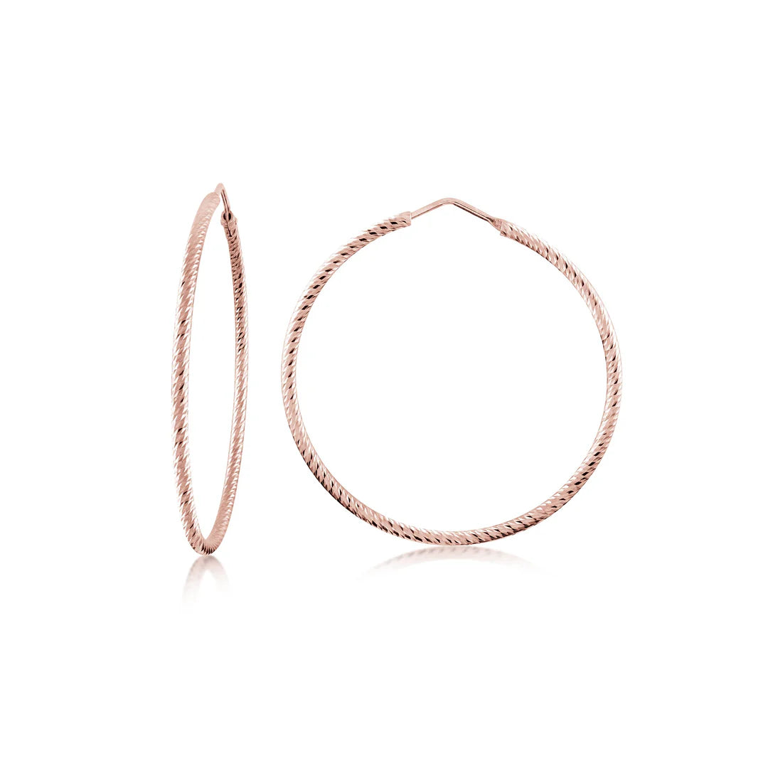 Large Diamond Cut Hoops in Rose 13-092447-03