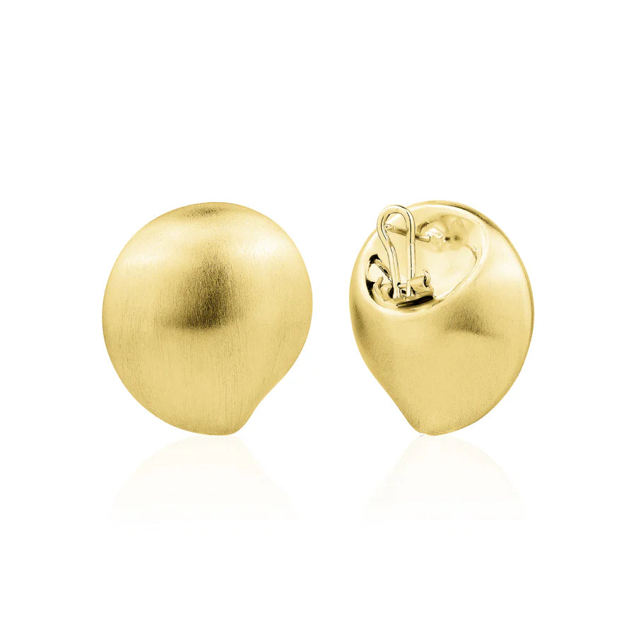 BRUSHED PUFF TEAR STUDS IN YELLOW 13-128745-02BR