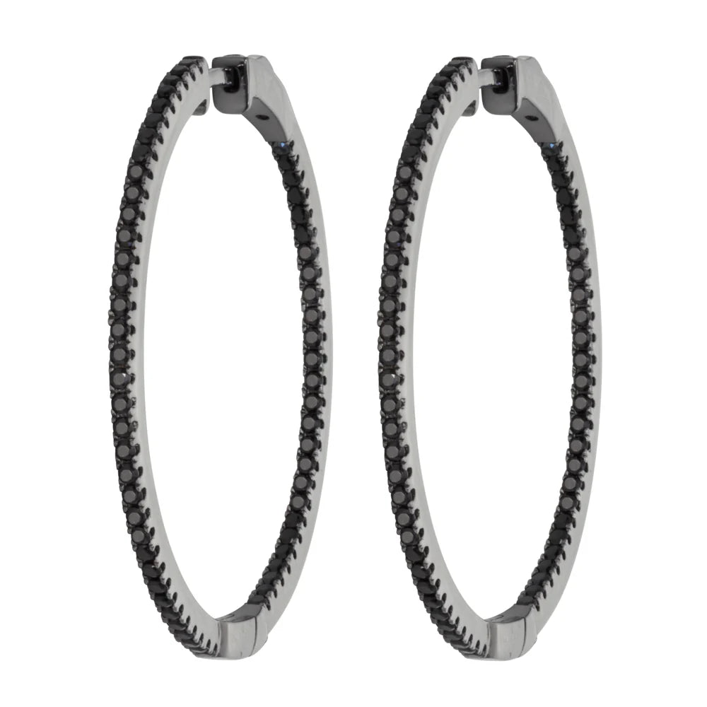 Large Inside Out Hoop in Black 13-142497-07BK