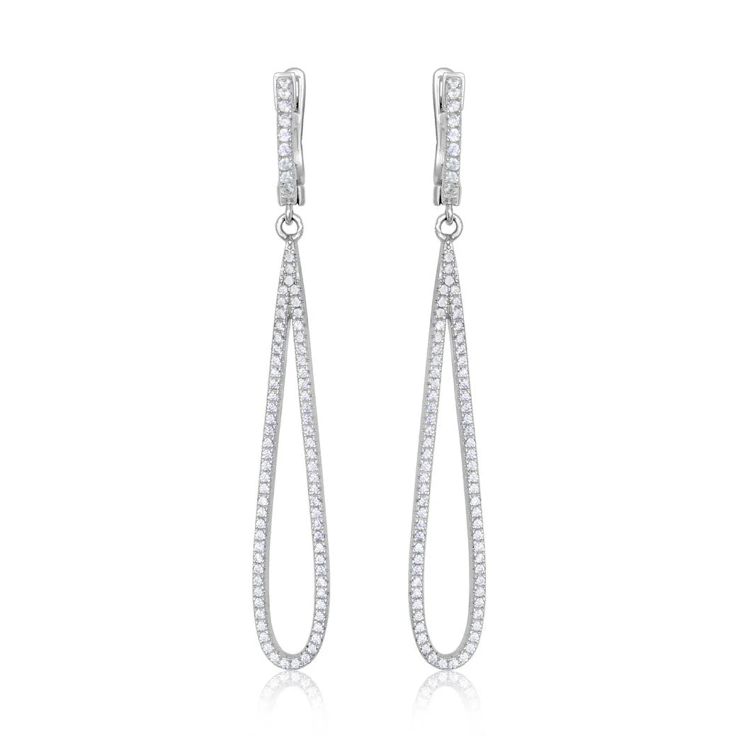 Tear Drop Earrings in White 13-142658-01WH