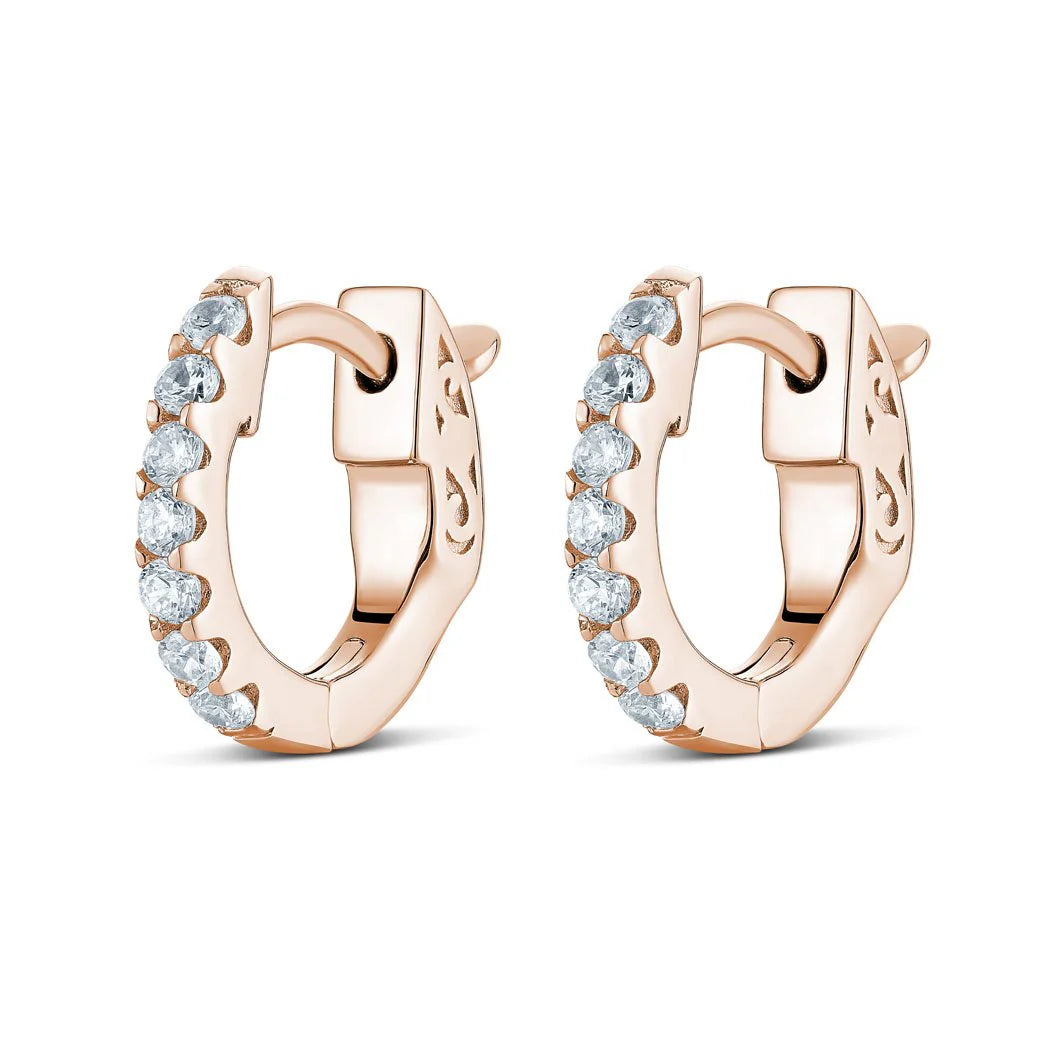 Mini Single Row Huggies in Rose 13-143642-03WH