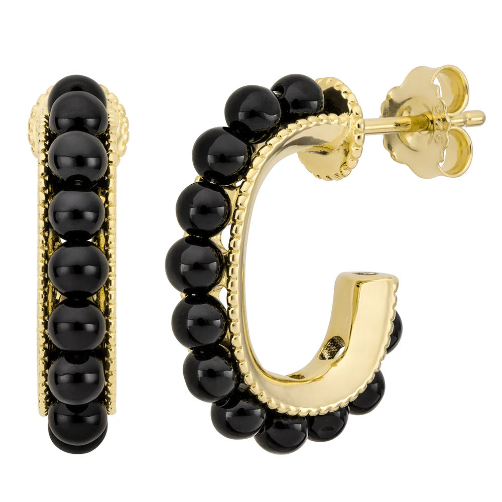 Black Agate Couture Huggies in Yellow 13-146283-02BK