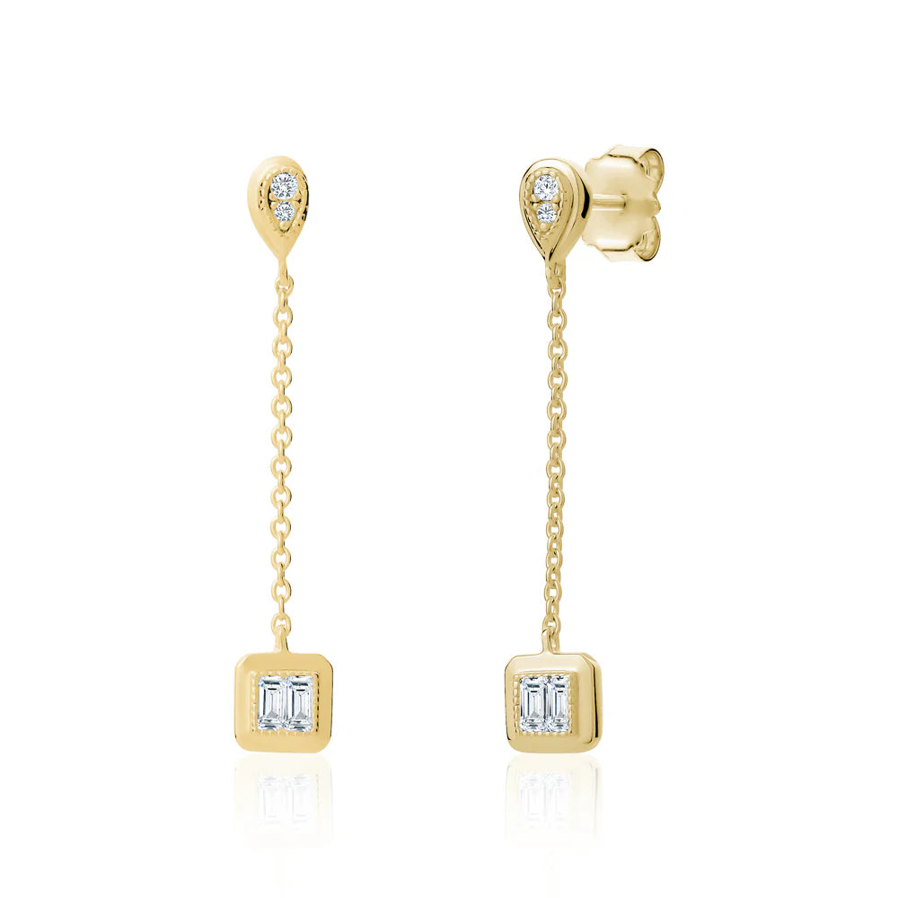 Pear and Emerald Bezel Drop in Yellow 13-146510-02WH