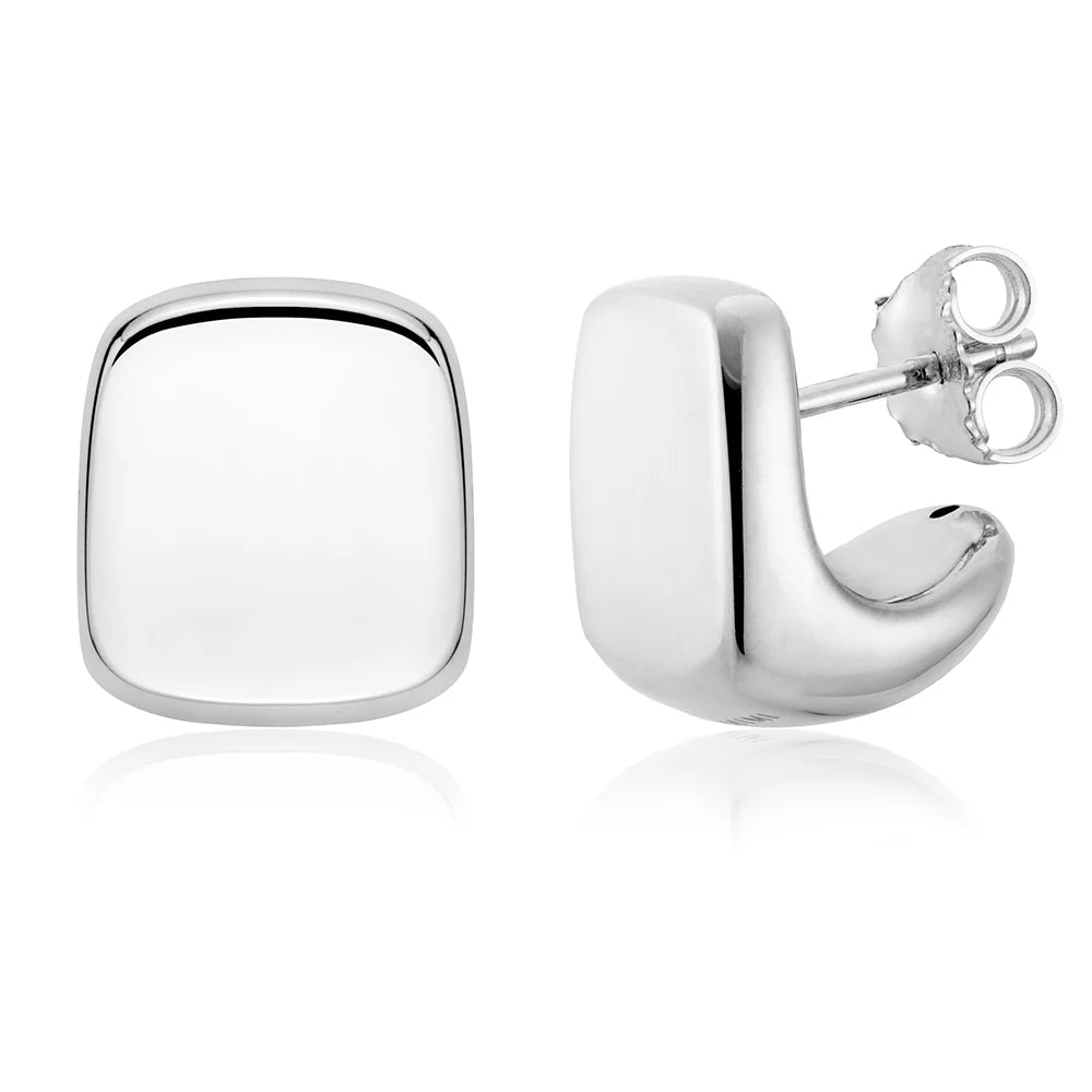 Square Stud Earrings in White 13-156574-01