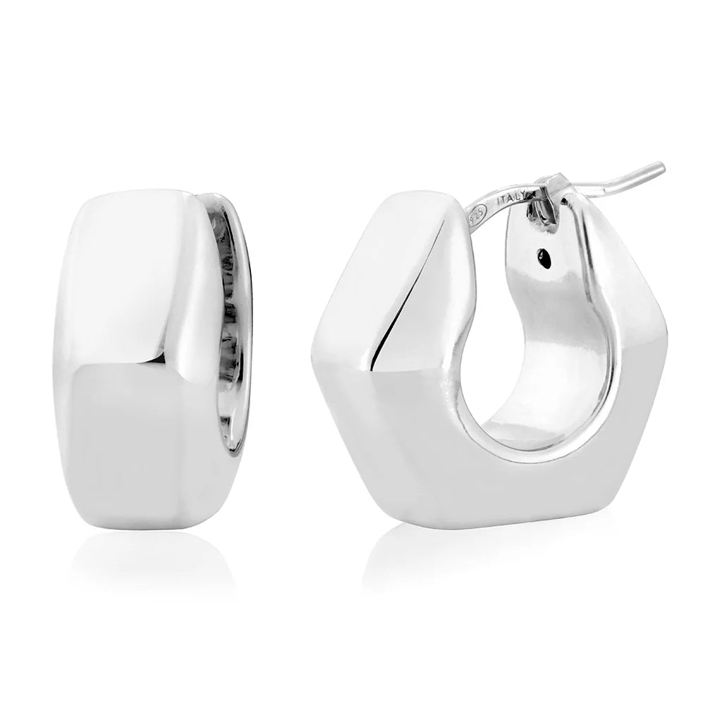 Bubble Hexagon Hoops in White 13-156583-01