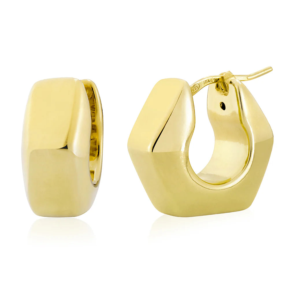 Bubble Hexagon Hoops in Yellow 13-156583-02