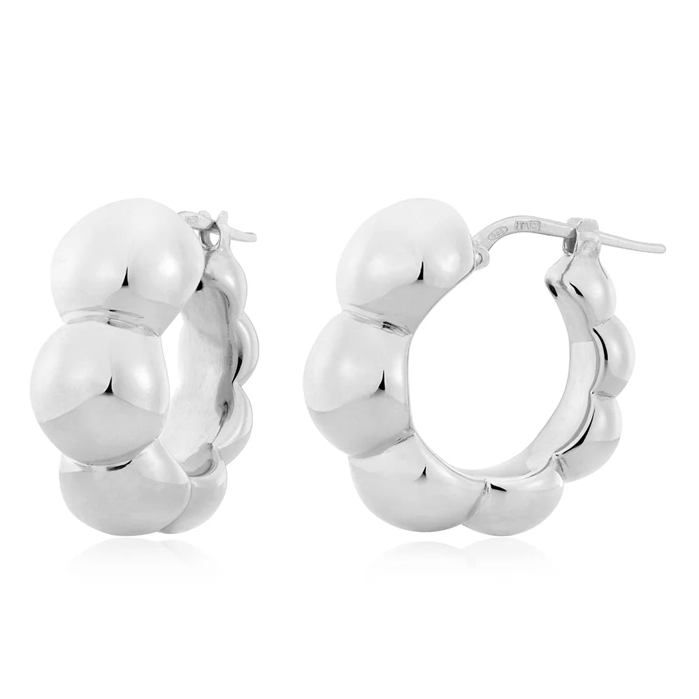 Forever Bead Hoops in White 13-156586-01