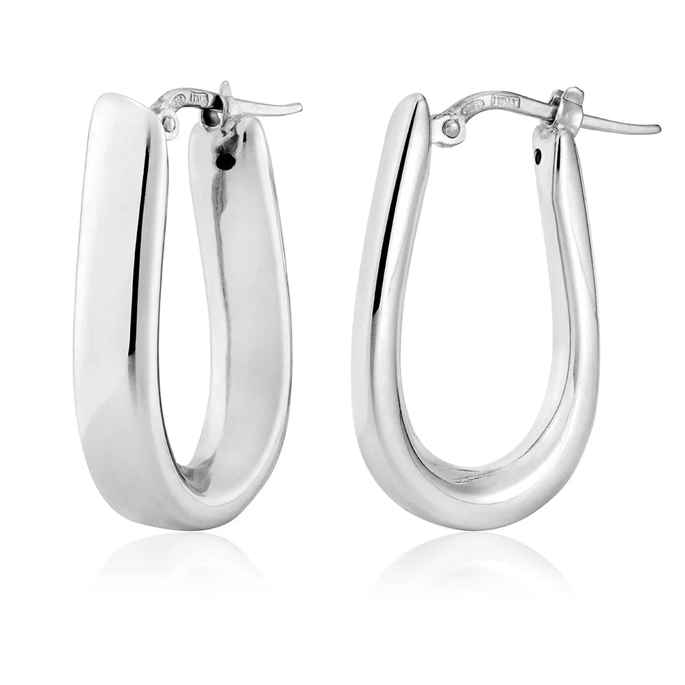 Equestrian Hoop Earrings in White 13-156604-01