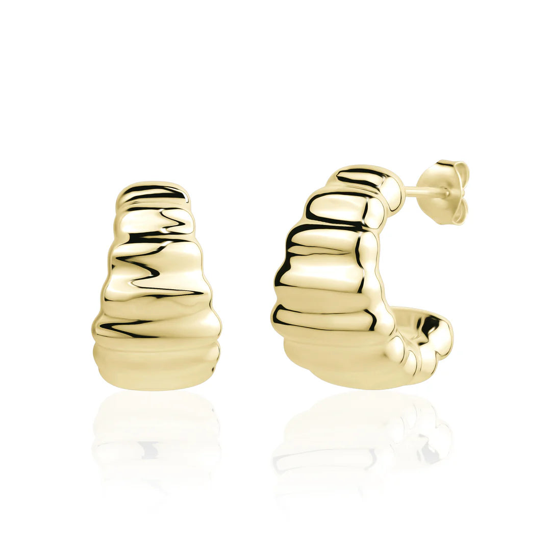 Bamboo Curve Hoops in Yellow 13-156769-02