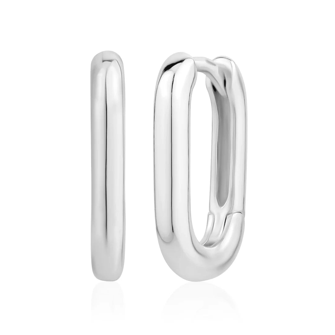 Rectangular Huggie in White 13-156783-01