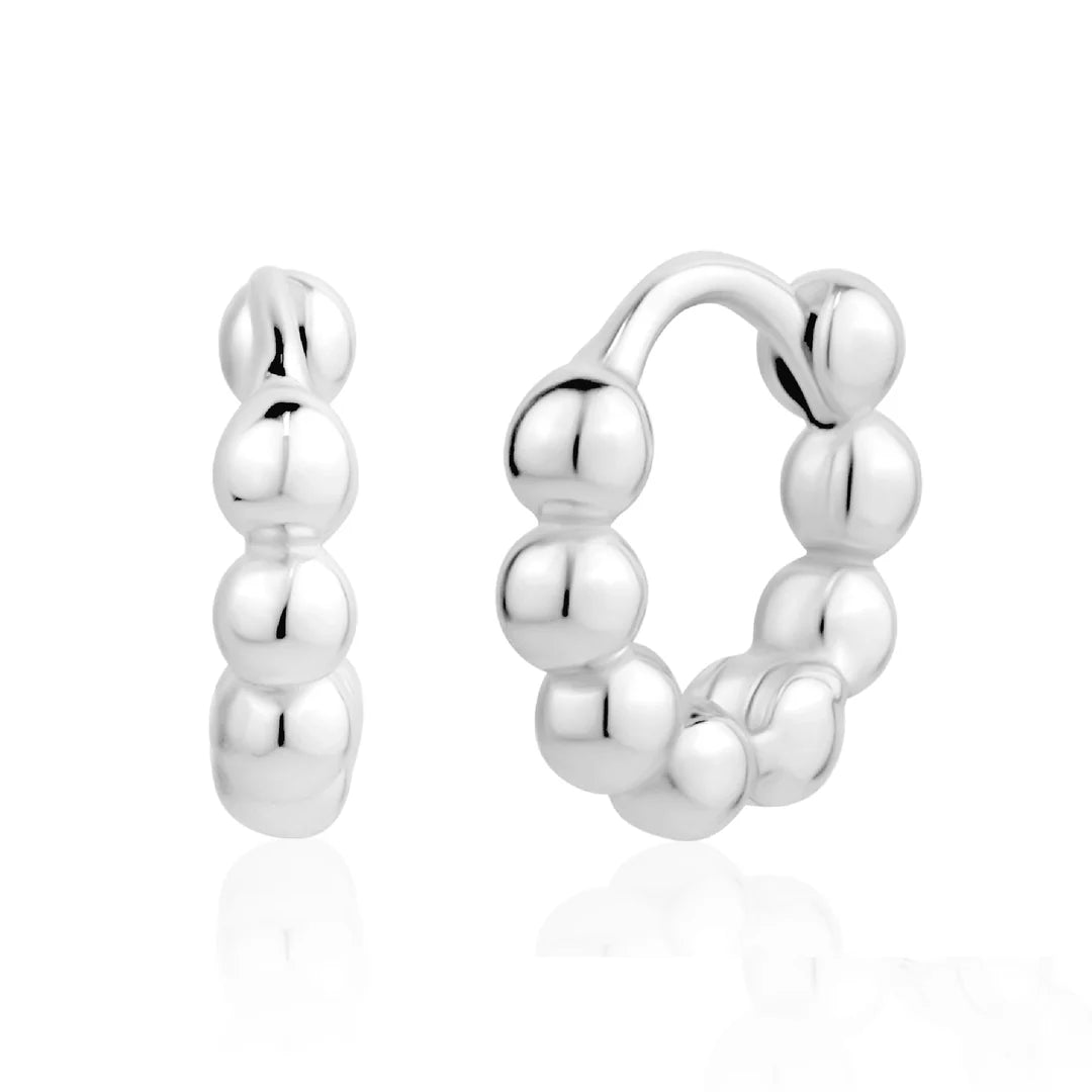 8mm Bead Huggies in White 13-156785-01