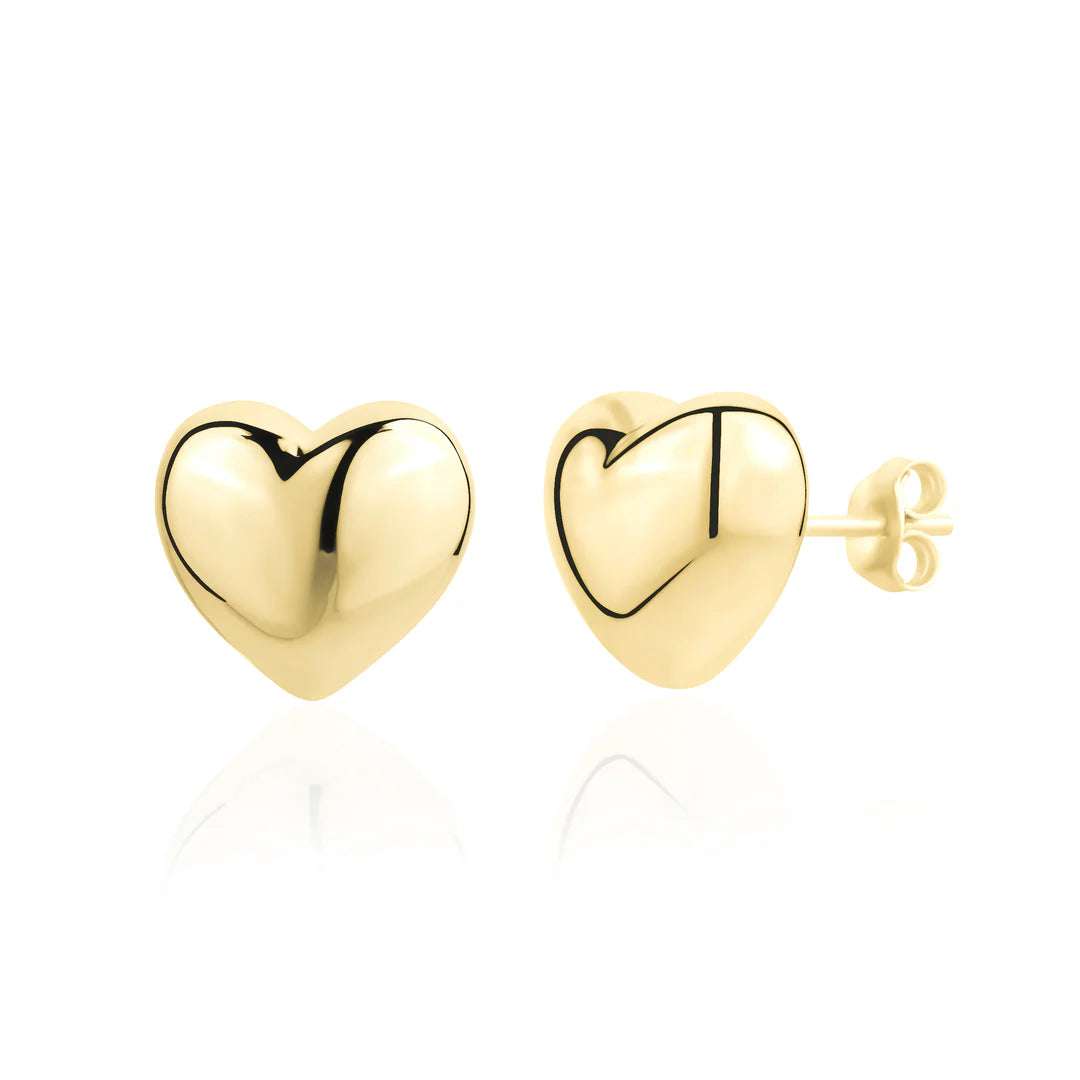 Puff Heart Studs in Yellow 13-156787-02