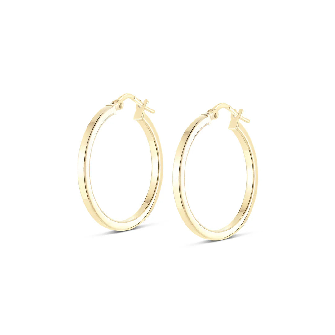 Small Square Edge Hoops in Yellow 13-403556-02
