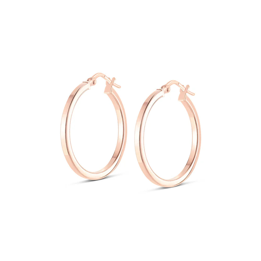 Small Square Edge Hoops in Rose 13-403556-03