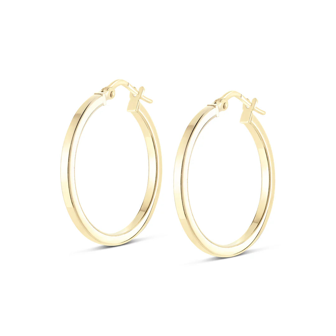 Medium Square Edge Hoops in Yellow 13-403557-02