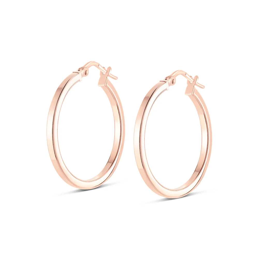 Medium Square Edge Hoops in Rose 13-403557-03