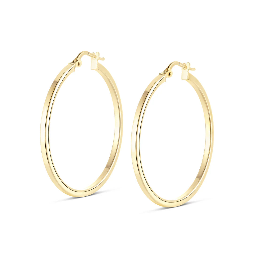 Large Square Edge Hoops in Yellow 13-403558-02